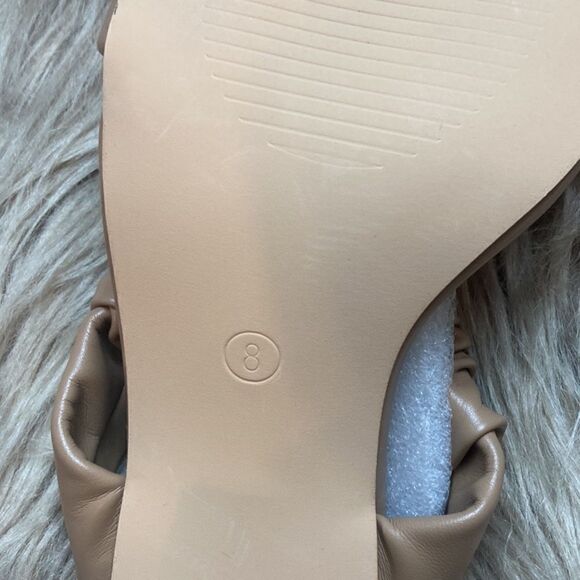 Coutgo Scrunch Stretch Strap Chunky Heeled Slip on Slides Backless Block Sandals - Picture 6 of 11